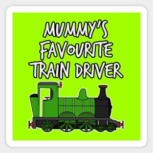 Mummy's Favourite Train Driver Kids Steam Engine (Green) Sticker